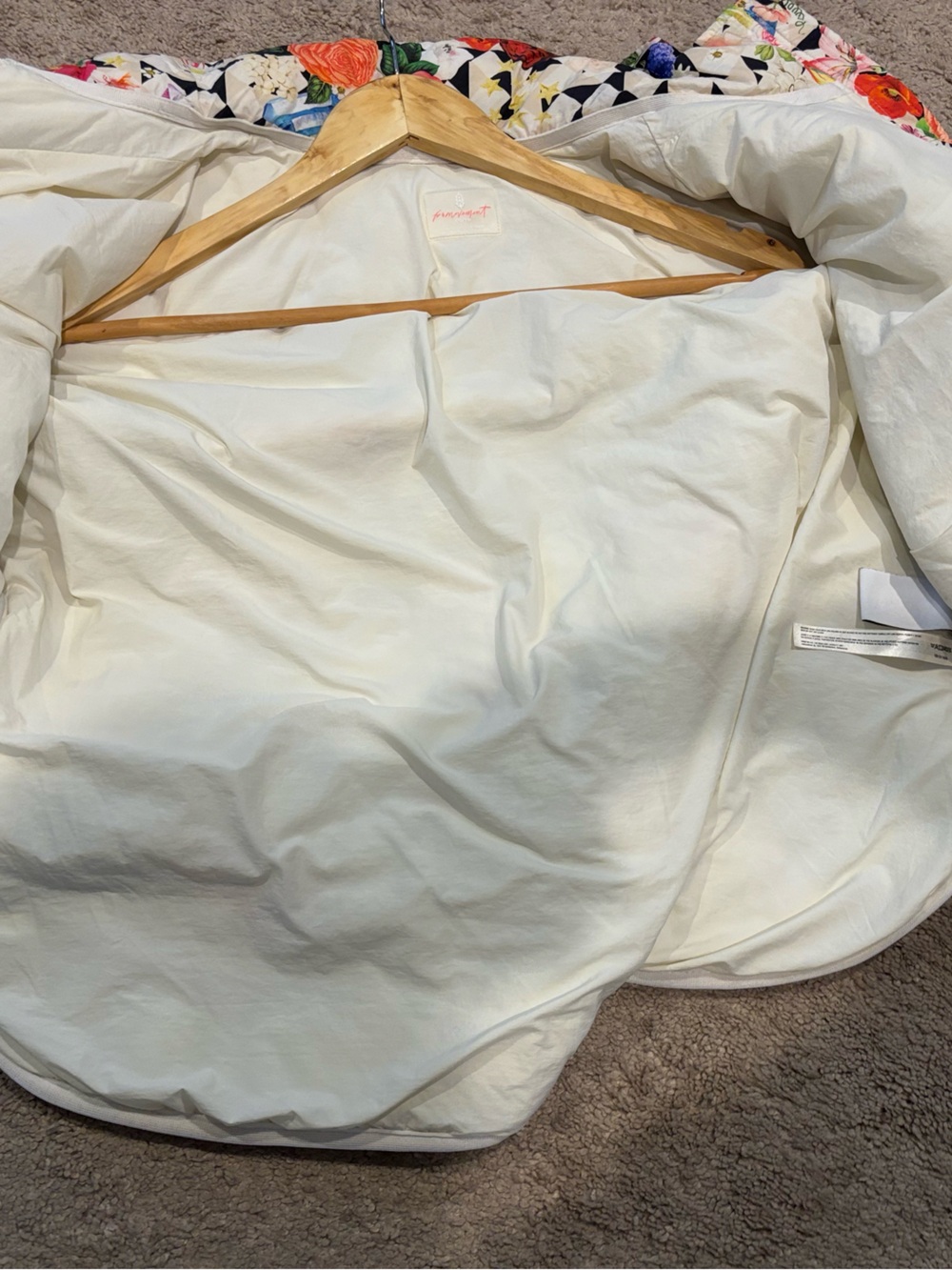 Floral Quilted womens free people Jacket - White Multicolor - Picture 4 of 6